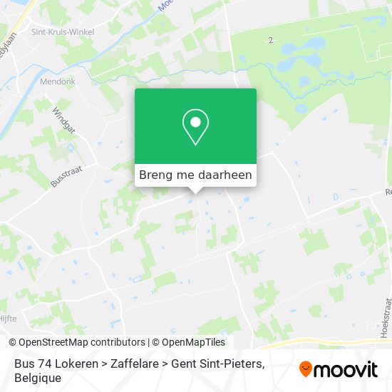 Bus 74 Lokeren > Zaffelare > Gent Sint-Pieters kaart