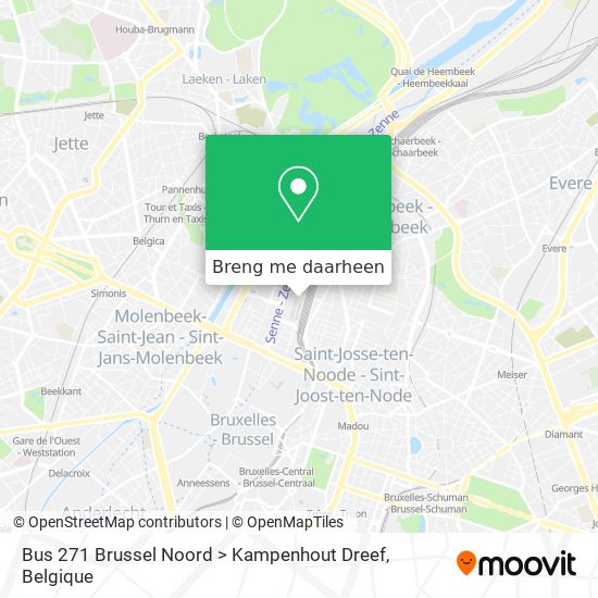 Bus 271 Brussel Noord > Kampenhout Dreef kaart