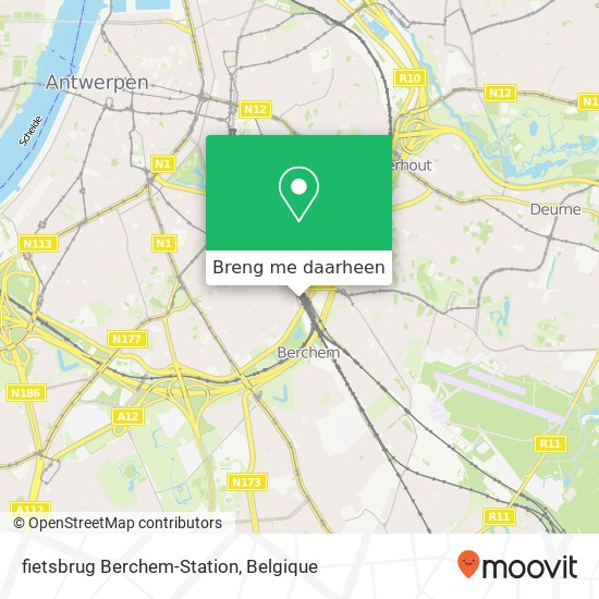 fietsbrug Berchem-Station kaart