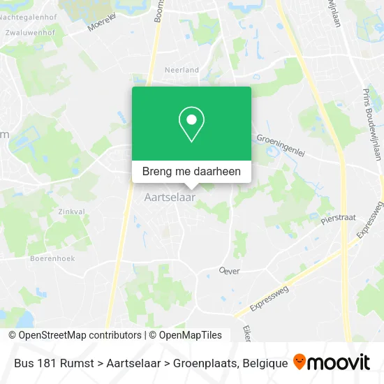 Bus 181 Rumst > Aartselaar > Groenplaats kaart
