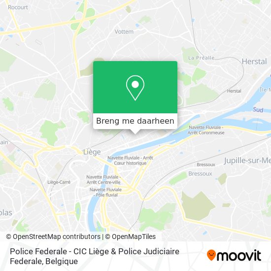Police Federale - CIC Liège & Police Judiciaire Federale kaart