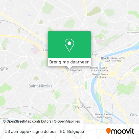 53 Jemeppe - Ligne de bus TEC kaart