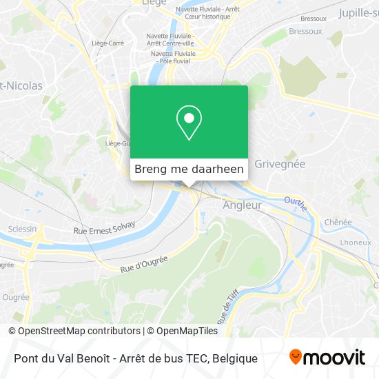 Pont du Val Benoît - Arrêt de bus TEC kaart