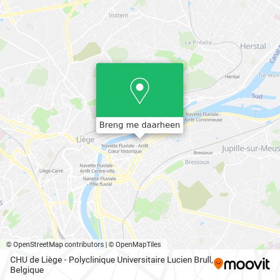 CHU de Liège - Polyclinique Universitaire Lucien Brull kaart