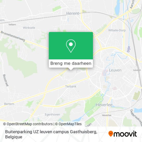 Buitenparking UZ leuven campus Gasthuisberg kaart