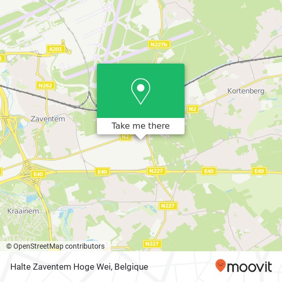 Halte Zaventem Hoge Wei kaart