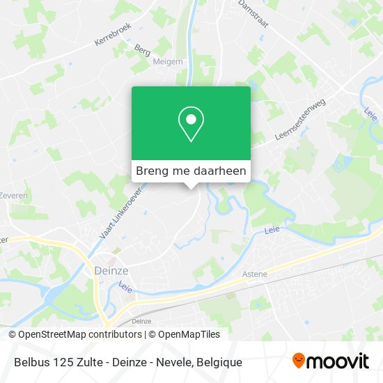 Belbus 125 Zulte - Deinze - Nevele kaart