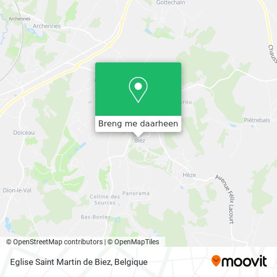 Eglise Saint Martin de Biez kaart