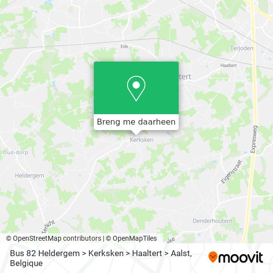 Bus 82 Heldergem > Kerksken > Haaltert > Aalst kaart