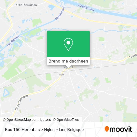 Bus 150 Herentals > Nijlen > Lier kaart