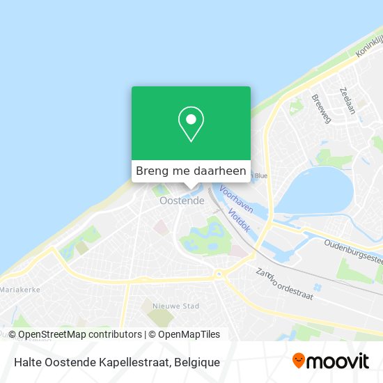 Halte Oostende Kapellestraat kaart