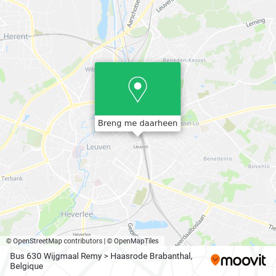 Bus 630 Wijgmaal Remy > Haasrode Brabanthal kaart