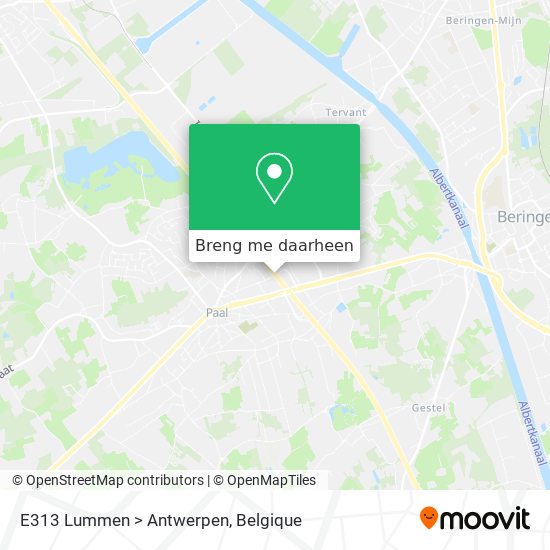 E313 Lummen > Antwerpen kaart