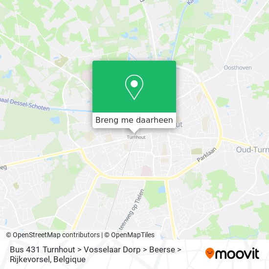 Bus 431 Turnhout > Vosselaar Dorp > Beerse > Rijkevorsel kaart