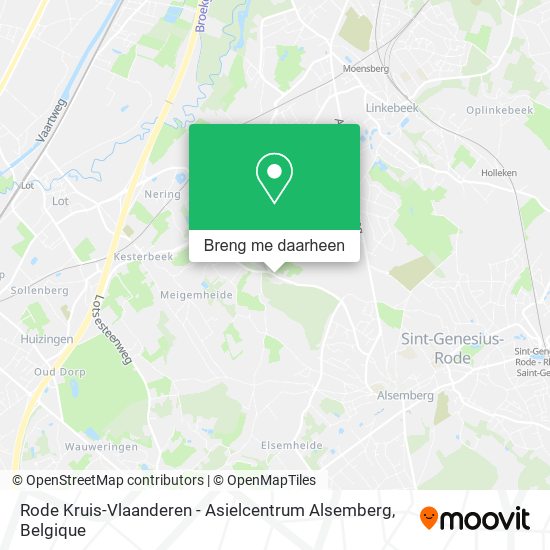 Rode Kruis-Vlaanderen - Asielcentrum Alsemberg kaart