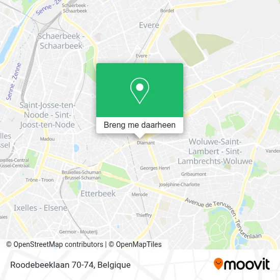 Roodebeeklaan 70-74 kaart