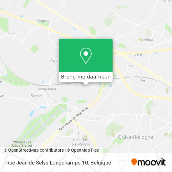 Rue Jean de Sélys Longchamps 10 kaart