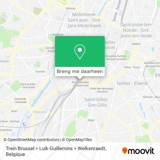 Trein Brussel > Luik-Guillemins > Welkenraedt kaart
