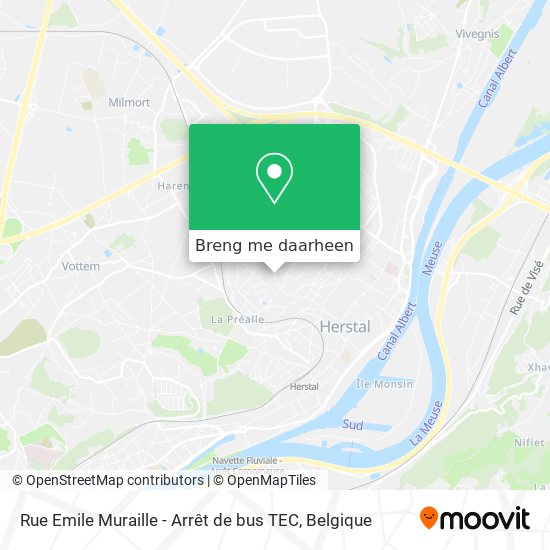 Rue Emile Muraille - Arrêt de bus TEC kaart