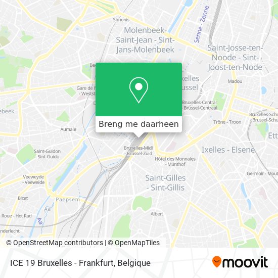 ICE 19 Bruxelles - Frankfurt kaart