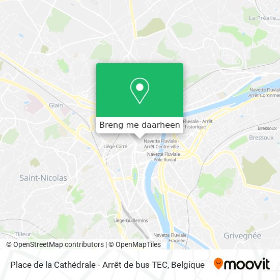 Place de la Cathédrale - Arrêt de bus TEC kaart