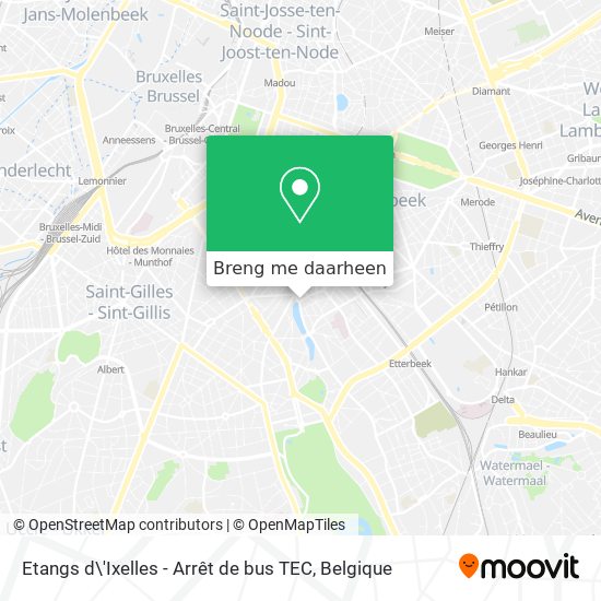 Etangs d\'Ixelles - Arrêt de bus TEC kaart