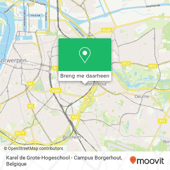 Karel de Grote-Hogeschool - Campus Borgerhout kaart