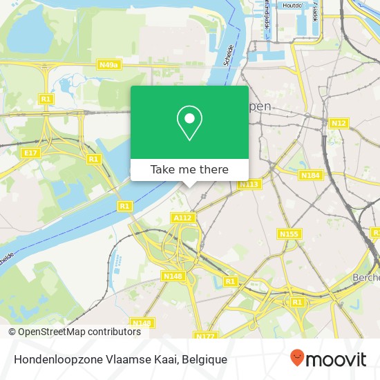 Hondenloopzone Vlaamse Kaai kaart
