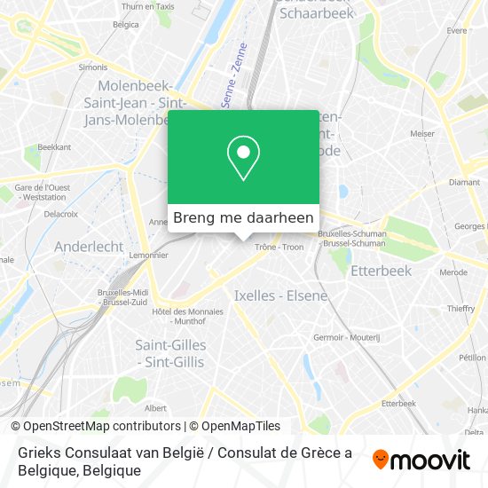 Grieks Consulaat van België / Consulat de Grèce a Belgique kaart