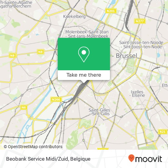 Beobank Service Midi/Zuid kaart