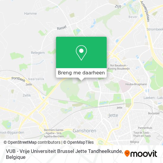 VUB - Vrije Universiteit Brussel Jette Tandheelkunde kaart