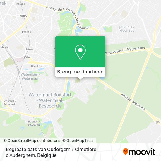 Begraafplaats van Oudergem / Cimetière d'Auderghem kaart