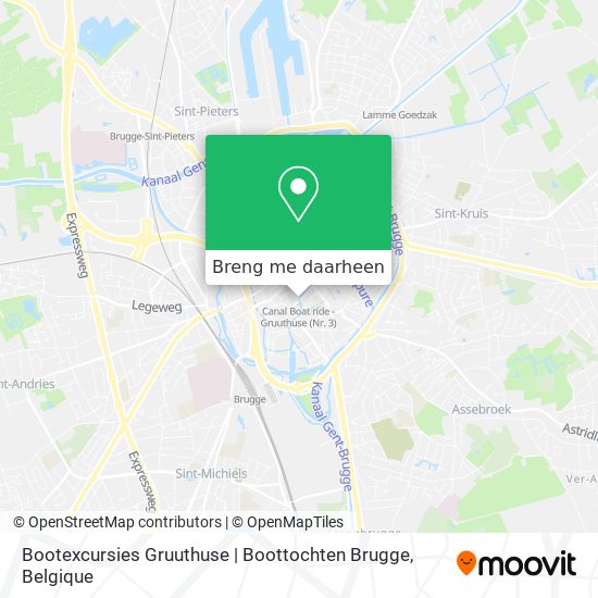 Bootexcursies Gruuthuse | Boottochten Brugge kaart