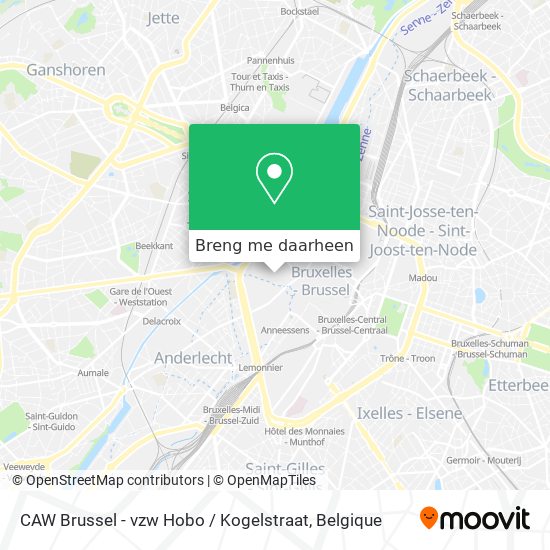 CAW Brussel - vzw Hobo / Kogelstraat kaart