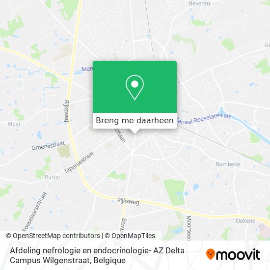 Afdeling nefrologie en endocrinologie- AZ Delta Campus Wilgenstraat kaart