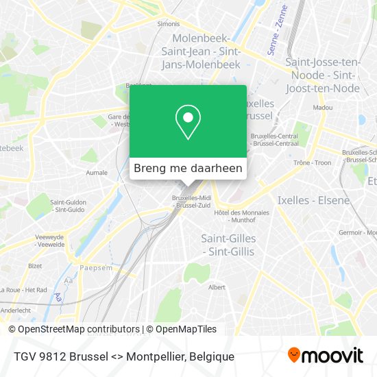 TGV 9812 Brussel <> Montpellier kaart