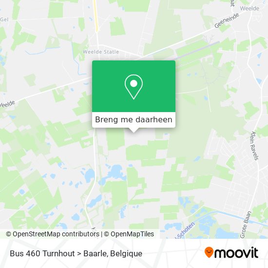 Bus 460 Turnhout > Baarle kaart