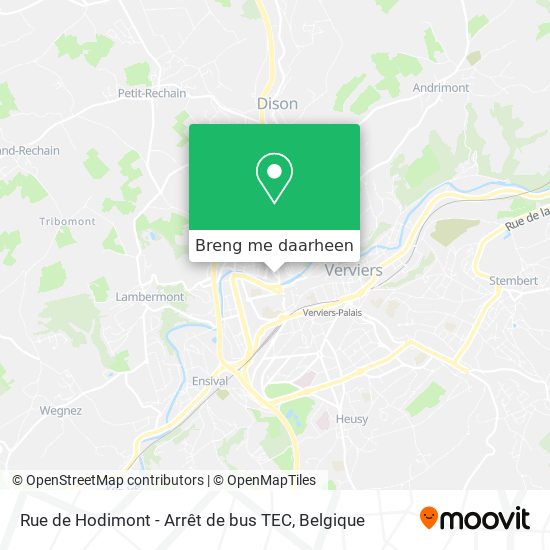 Rue de Hodimont - Arrêt de bus TEC kaart