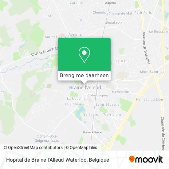 Hopital de Braine-l'Alleud-Waterloo kaart