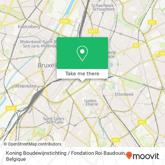 Koning Boudewijnstichting / Fondation Roi Baudouin kaart