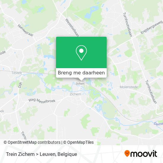 Trein Zichem > Leuven kaart
