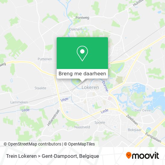 Trein Lokeren > Gent-Dampoort kaart