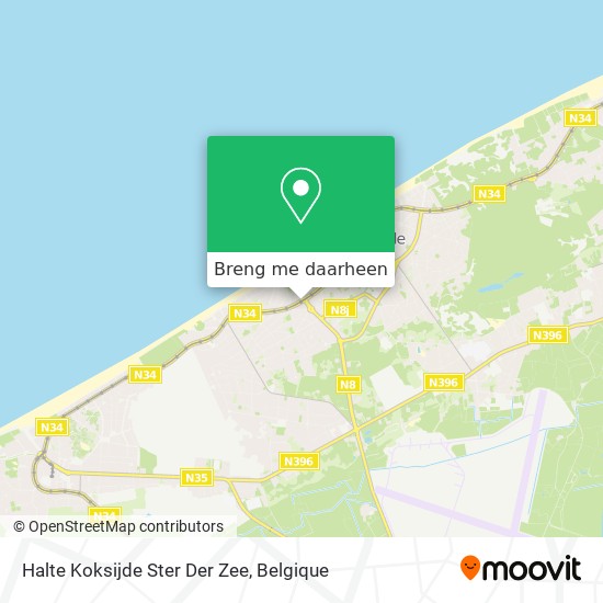 Halte Koksijde Ster Der Zee kaart