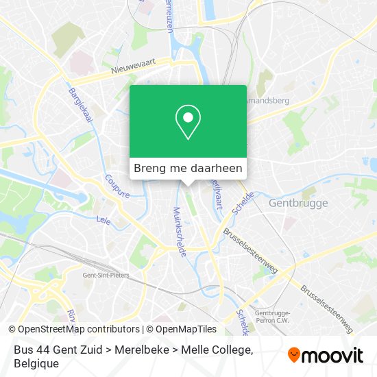 Bus 44 Gent Zuid > Merelbeke > Melle College kaart