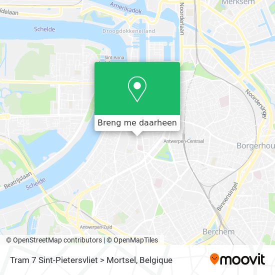 Tram 7 Sint-Pietersvliet > Mortsel kaart