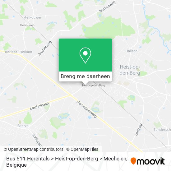 Bus 511 Herentals > Heist-op-den-Berg > Mechelen kaart