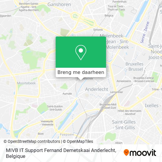 MIVB IT Support Fernand Demetskaai Anderlecht kaart