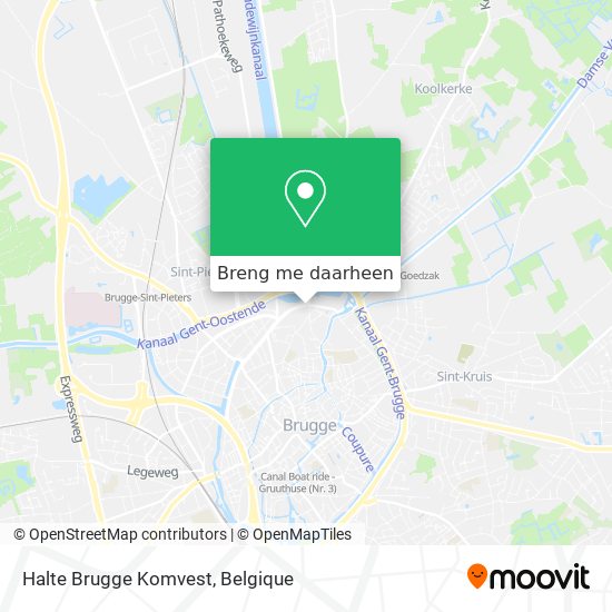 Halte Brugge Komvest kaart