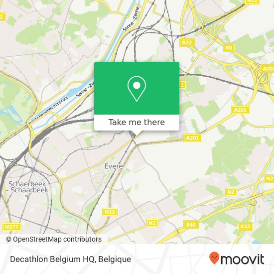 Decathlon Belgium HQ kaart
