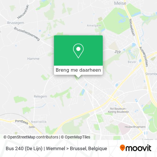 Bus 240 (De Lijn) | Wemmel > Brussel kaart